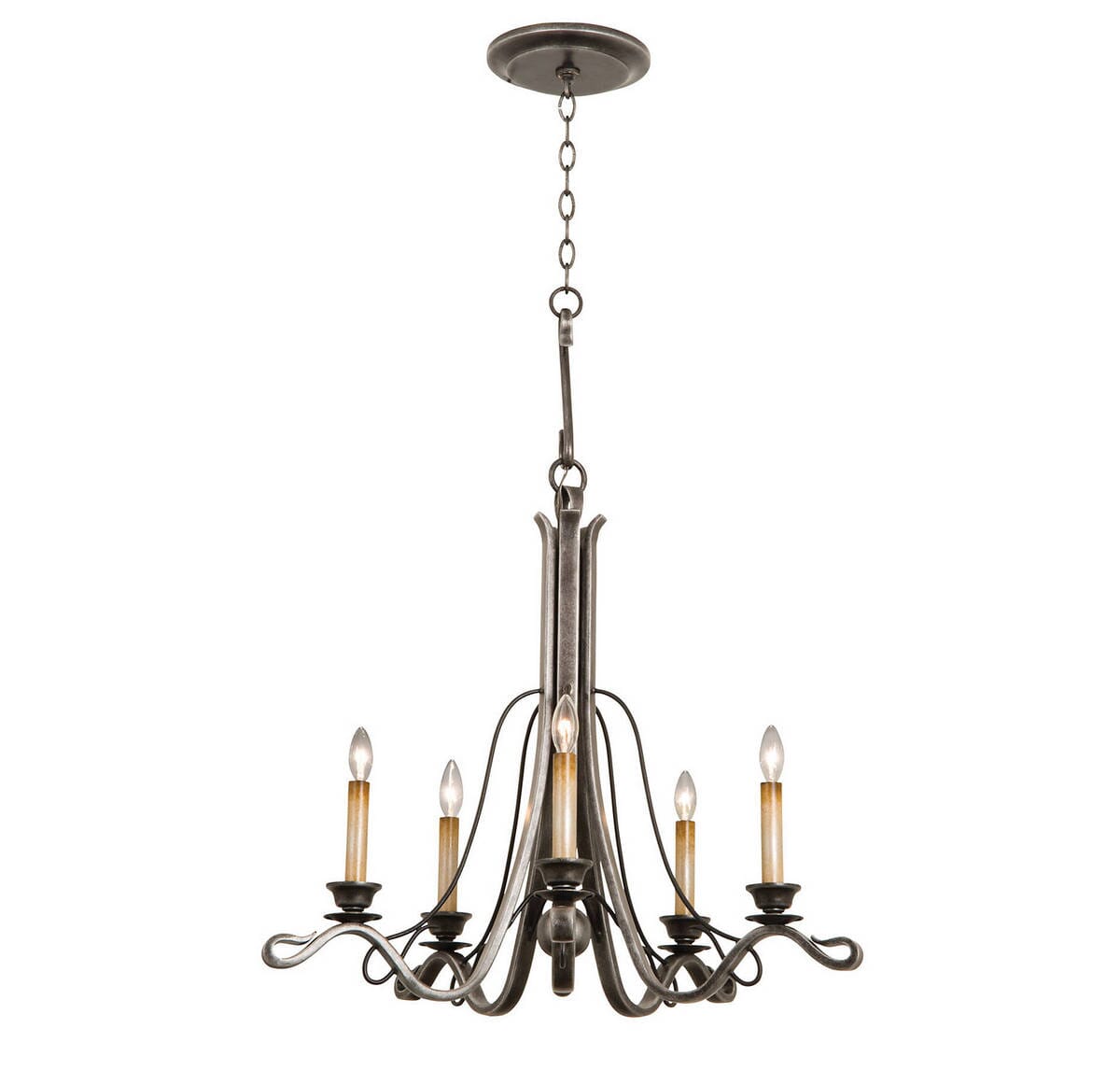 Kalco Keller 5-Light Chandelier in Vintage Iron