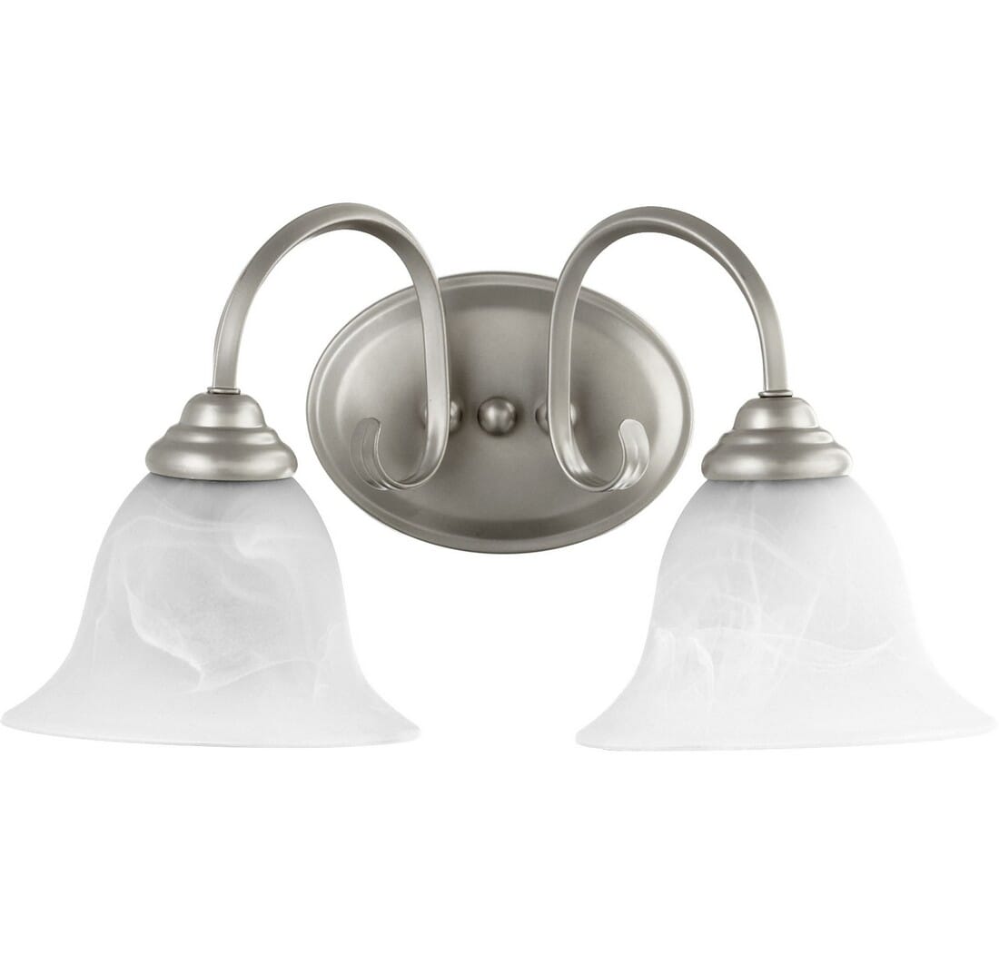 Quorum Spencer 2-Light 9" Bathroom Vanity Light in Classic Nickel