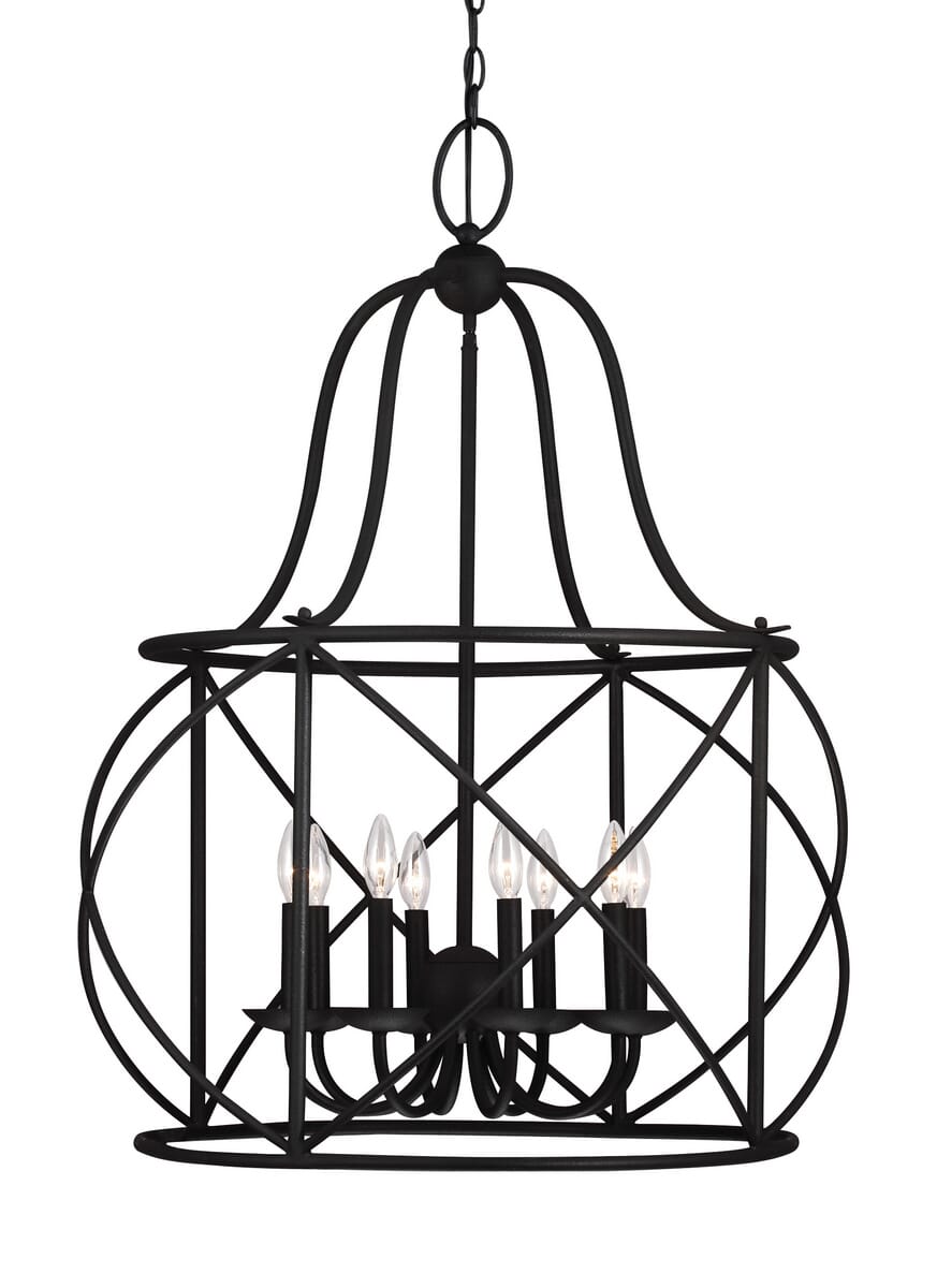 Sea Gull Turbinio 8-Light Foyer Light in Blacksmith