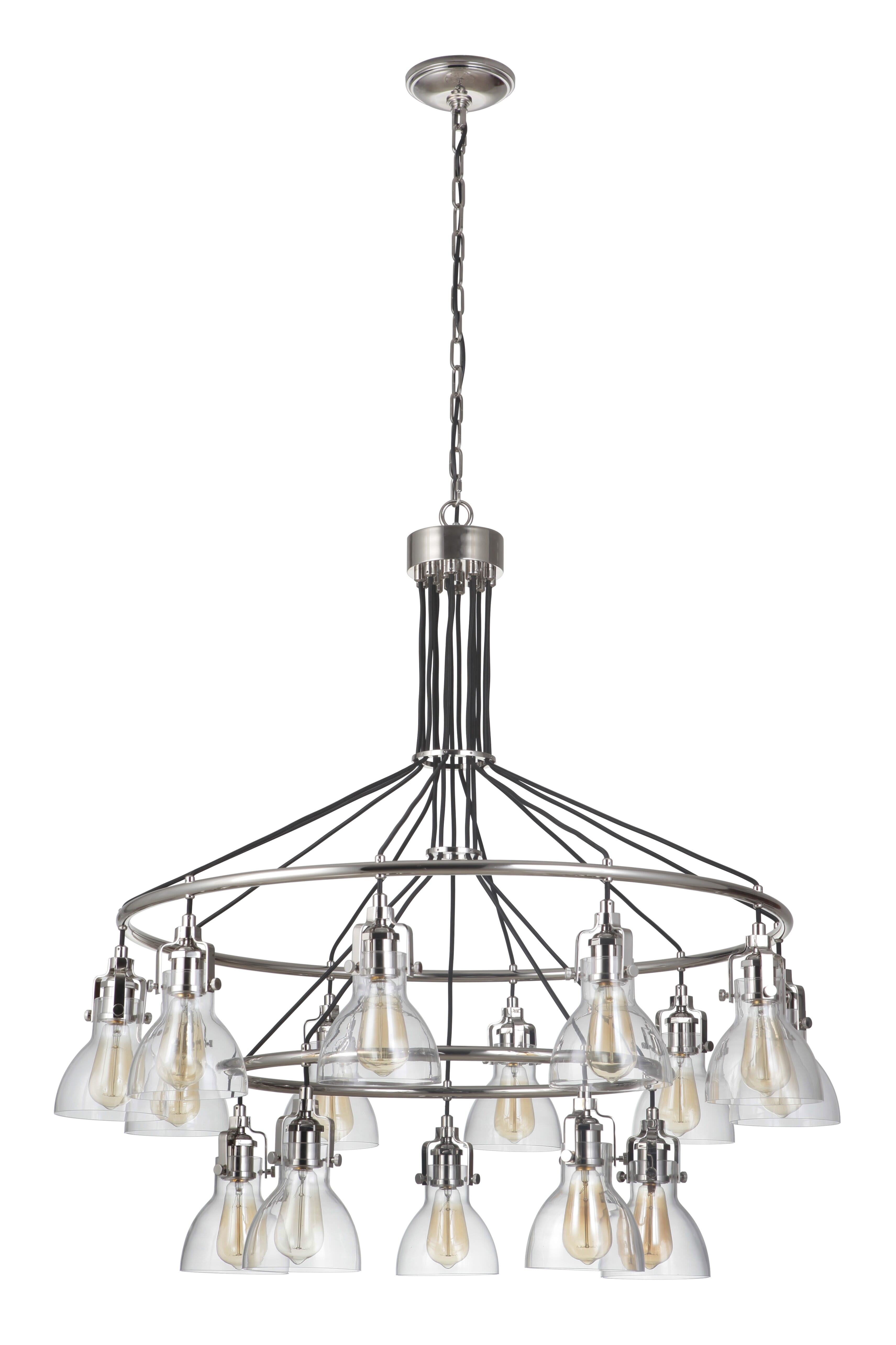 Craftmade Gallery State House 15-Light Chandelier in Polished Nickel