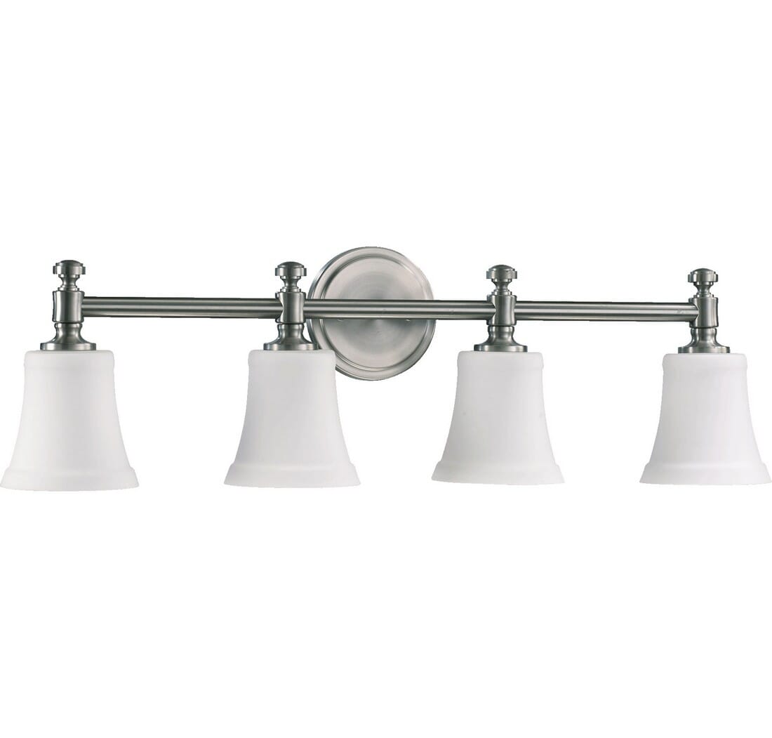 Quorum Rossington 4-Light 9" Bathroom Vanity Light in Satin Nickel