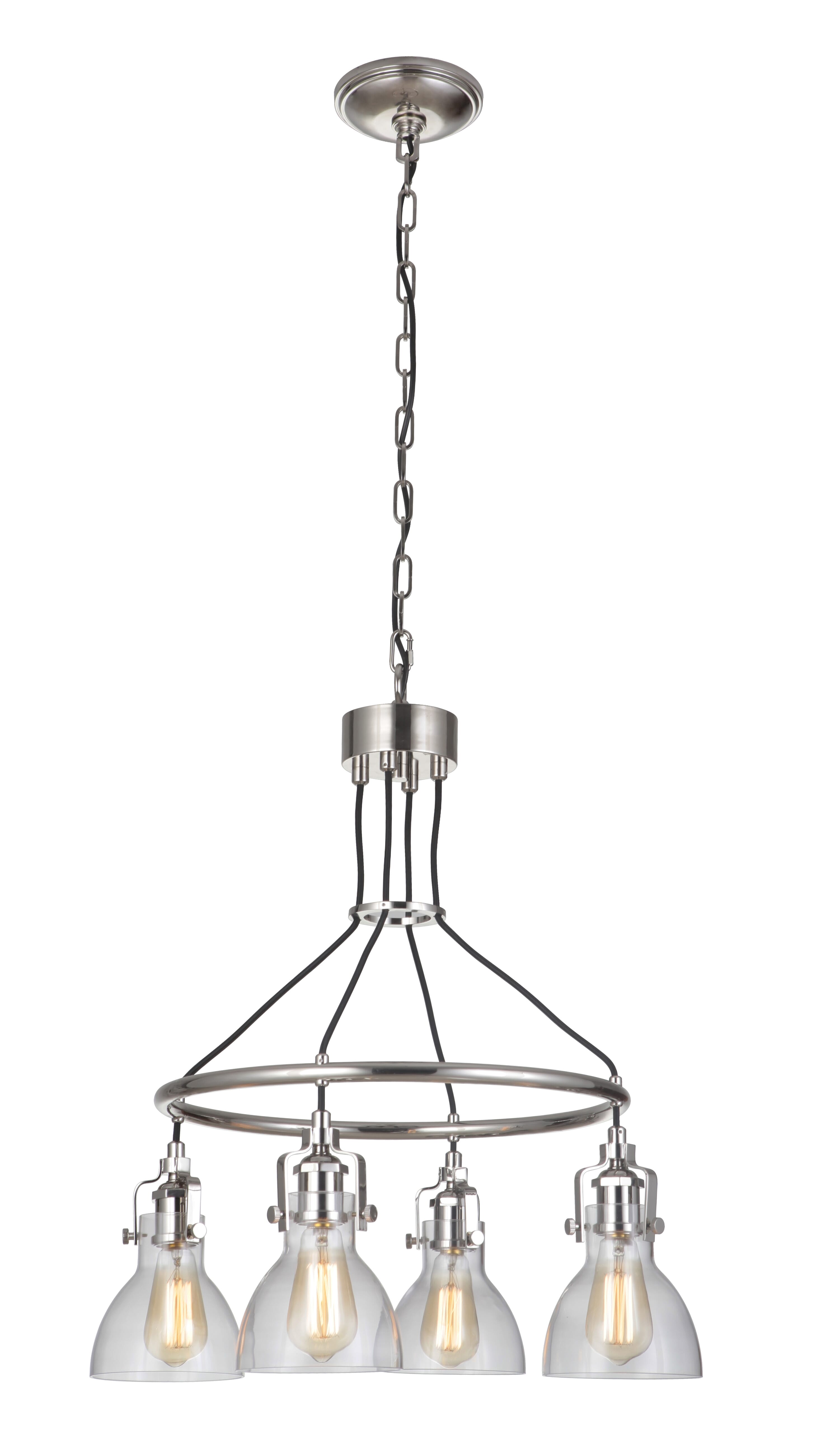 Craftmade Gallery State House 4-Light Chandelier in Polished Nickel