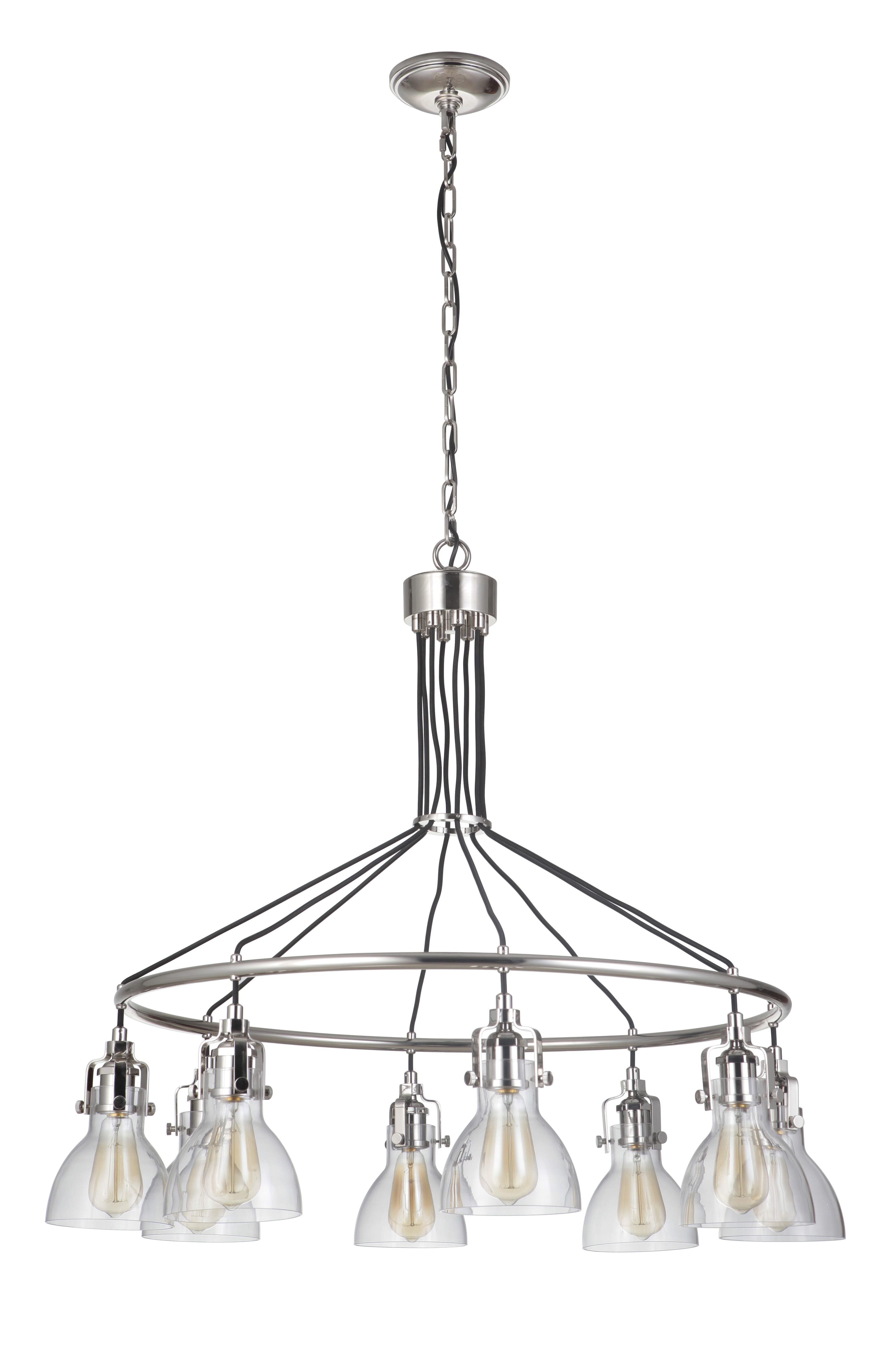 Craftmade Gallery State House 8-Light Chandelier in Polished Nickel