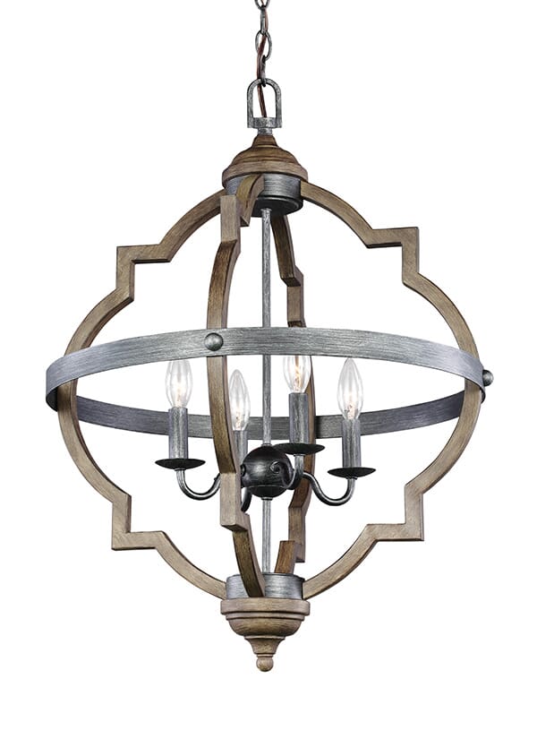 Sea Gull Socorro Quatrefoil 4-Light Foyer Light in Stardust