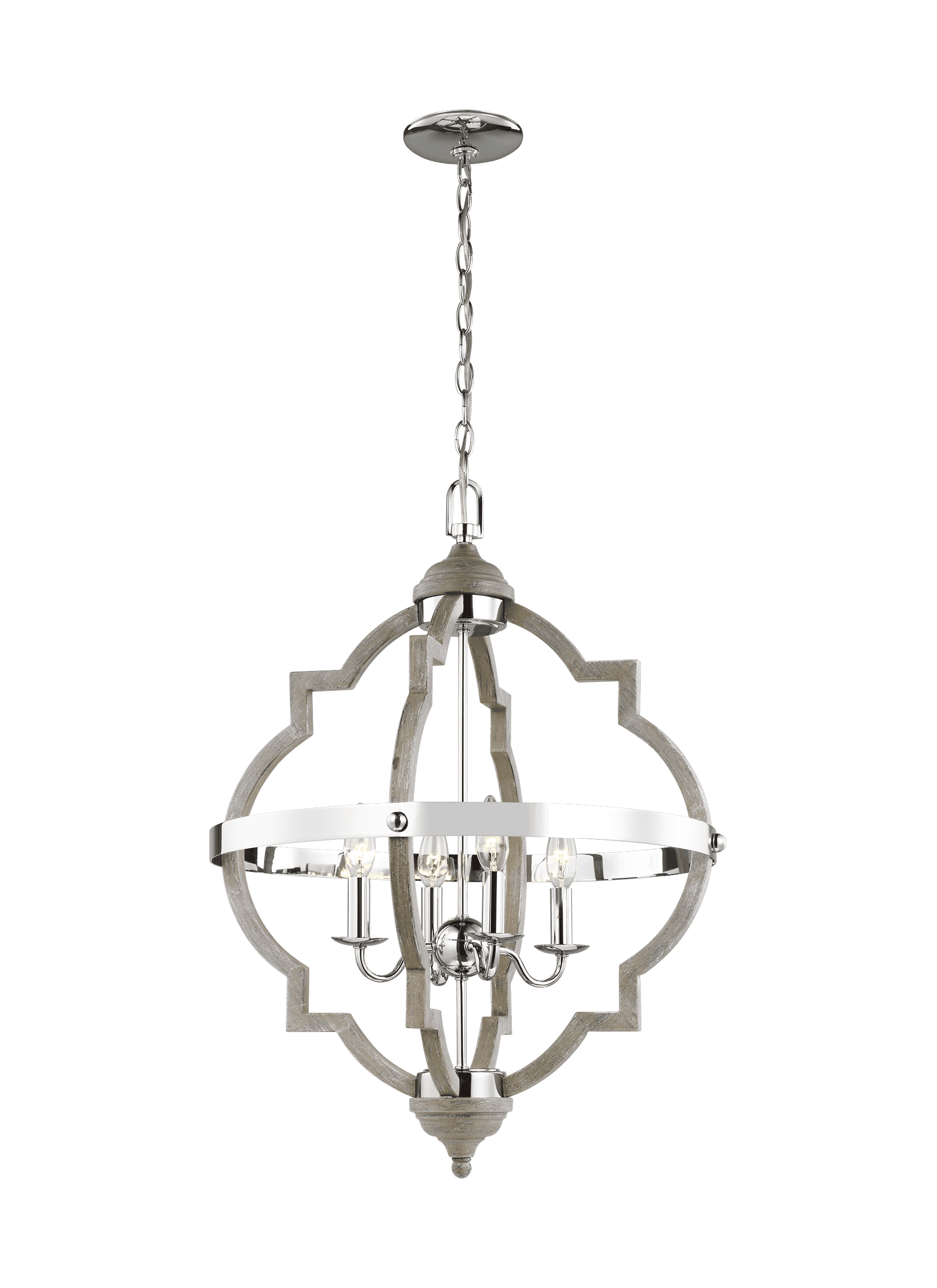 Sea Gull Socorro 4-Light LED Foyer Light in Washed Pine