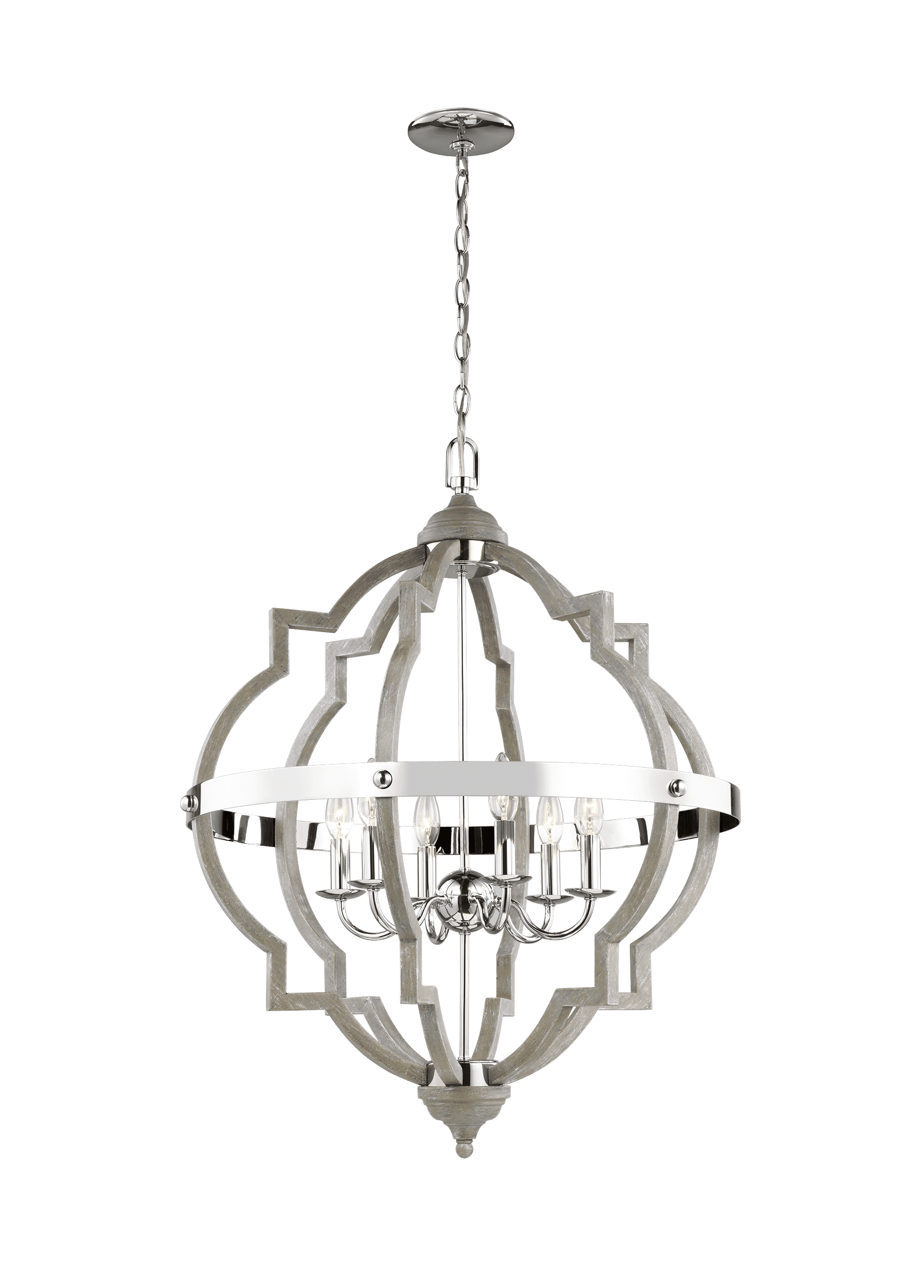 Sea Gull Socorro 6-Light LED Foyer Light in Washed Pine