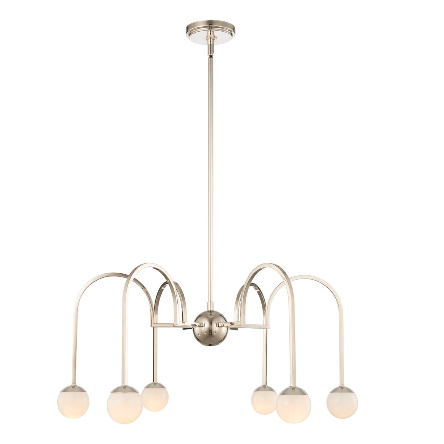 Kalco Bistro 6-Light Chandelier in Polished Nickel