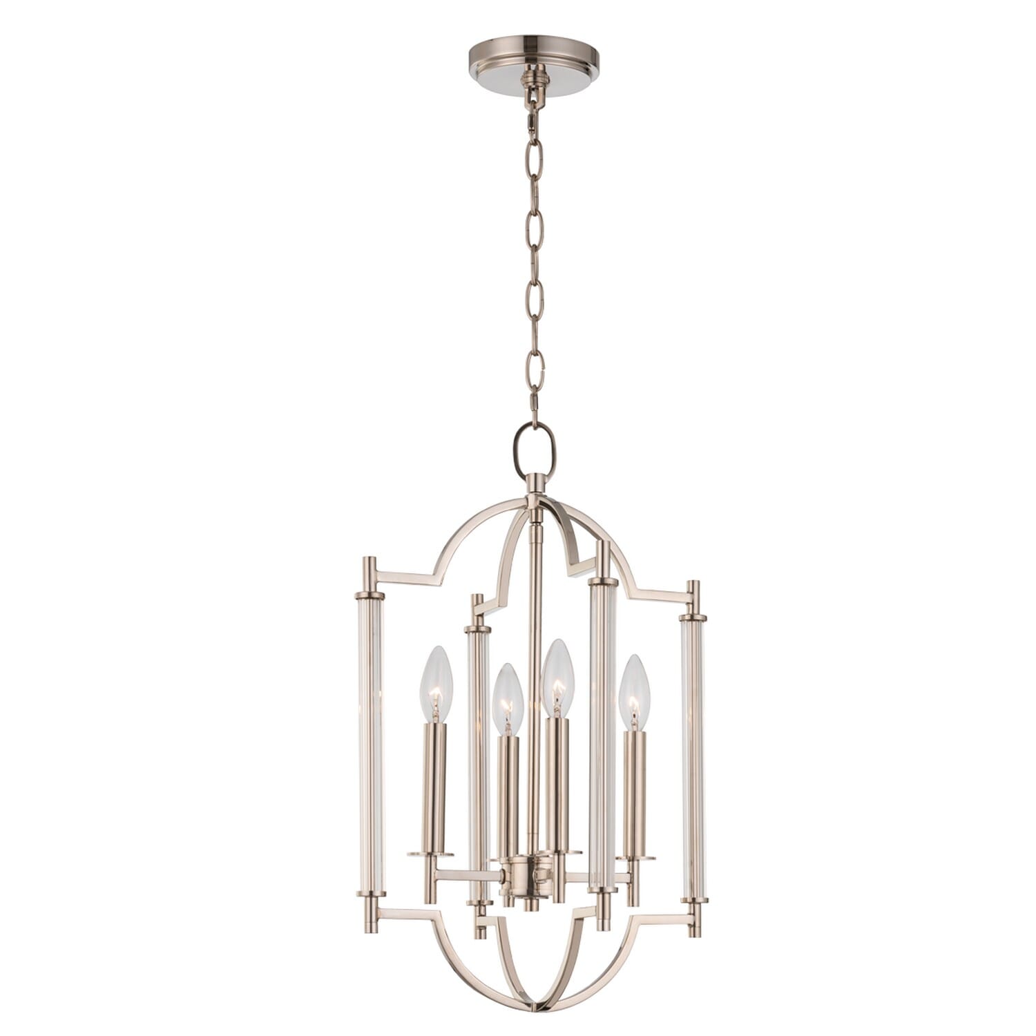 Kalco Provence 4-Light Chandelier in Polished Nickel