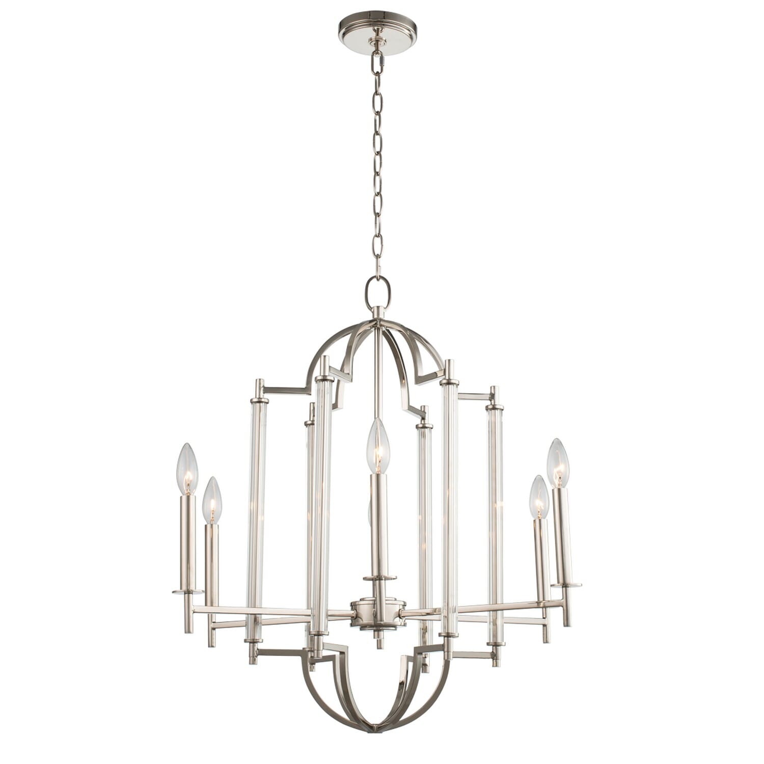 Kalco Provence 6-Light Chandelier in Polished Nickel