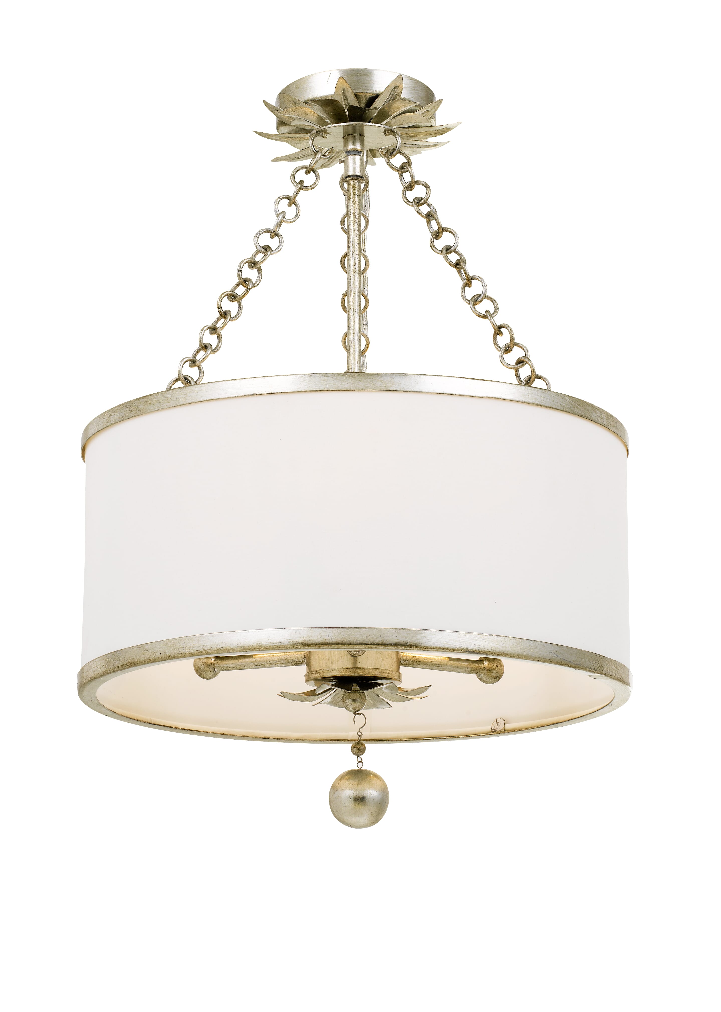 Crystorama Broche 3-Light 14" Ceiling Light in Antique Silver