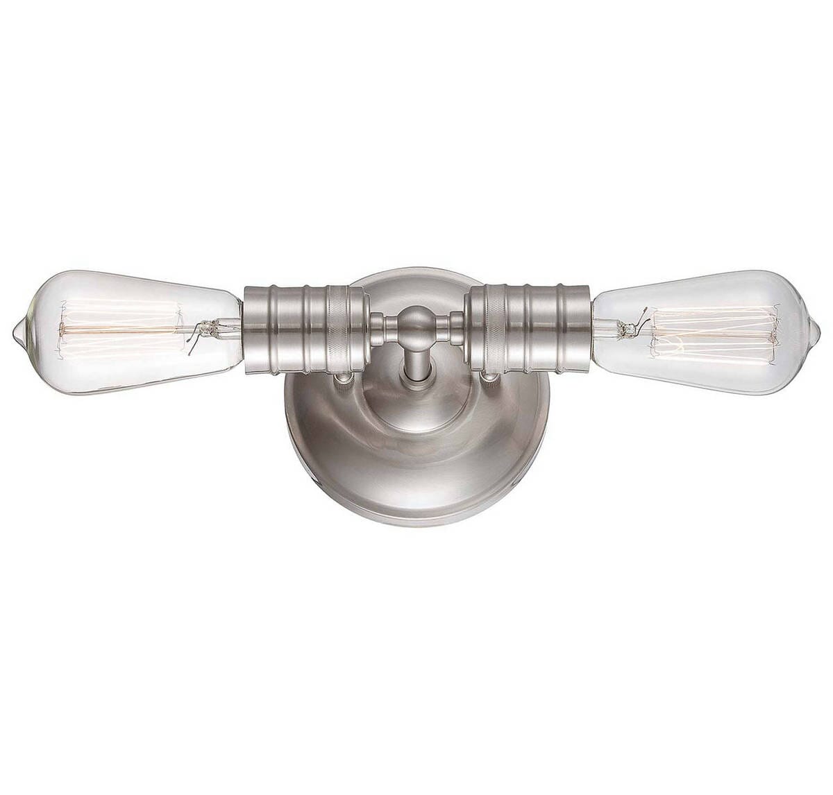 Minka Lavery Downtown Edison 2-Light Wall Sconce in Brushed Nickel