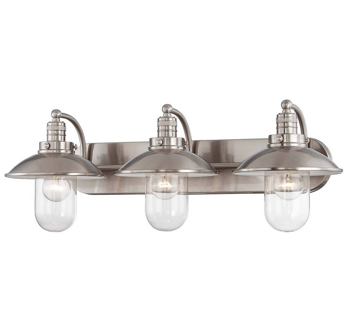 Minka Lavery Downtown Edison 3-Light Bathroom Vanity Light in Brushed Nickel