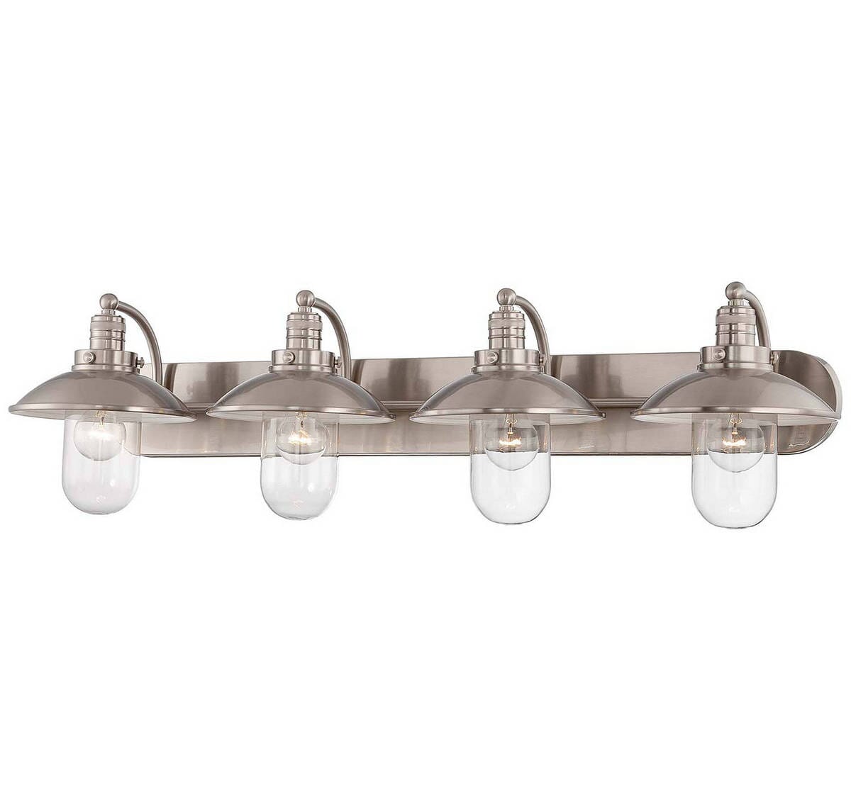 Minka Lavery Downtown Edison 4-Light Bathroom Vanity Light in Brushed Nickel