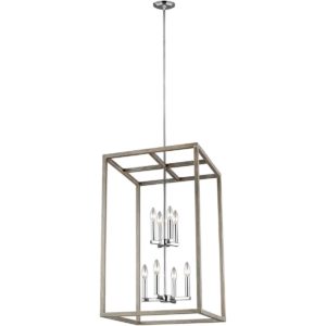 Sea Gull Moffet Street 8-Light Foyer Light in Washed Pine