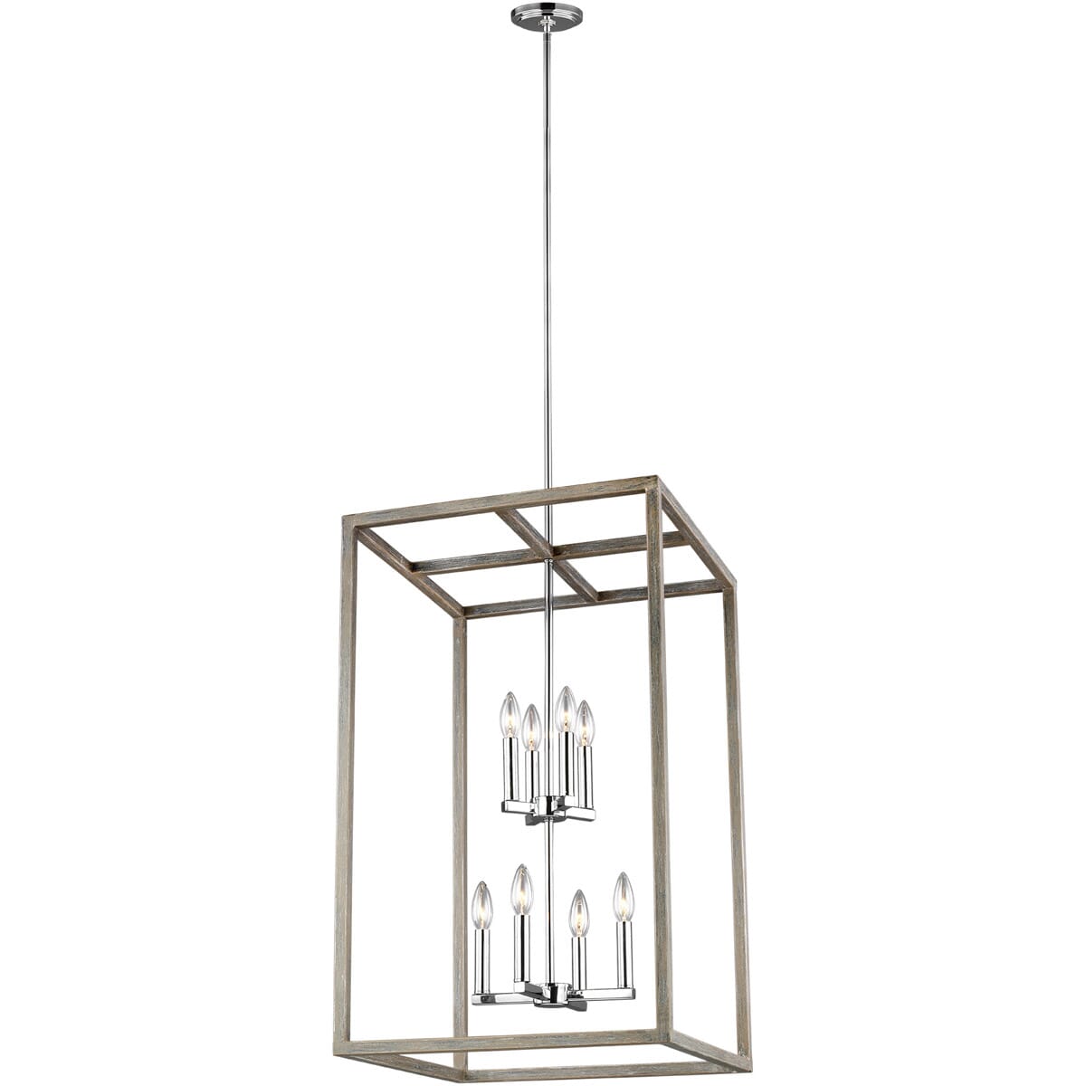 Sea Gull Moffet Street 8-Light Foyer Light in Washed Pine