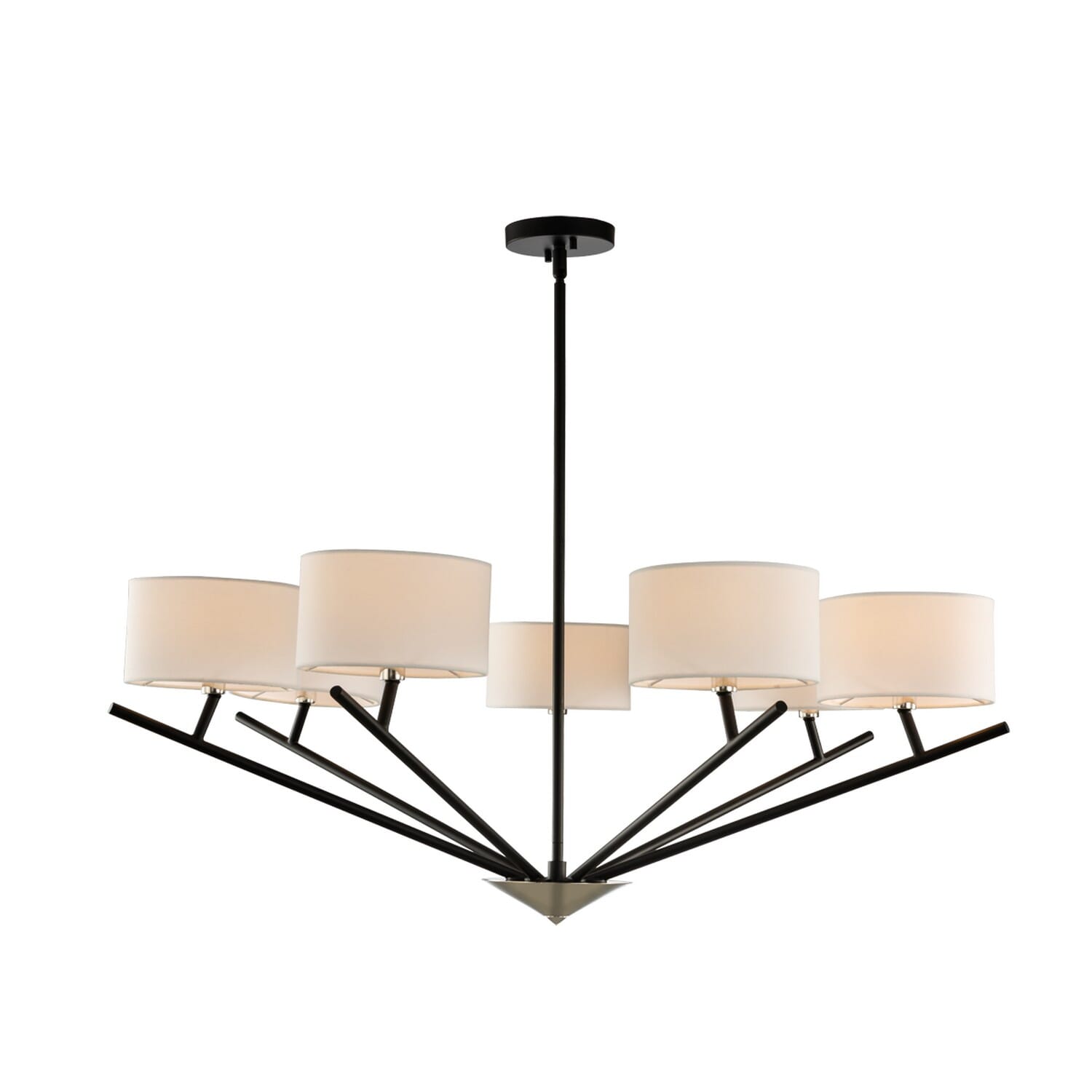 Kalco Tahoe 7-Light Chandelier in Matte Black with Polished Nickel