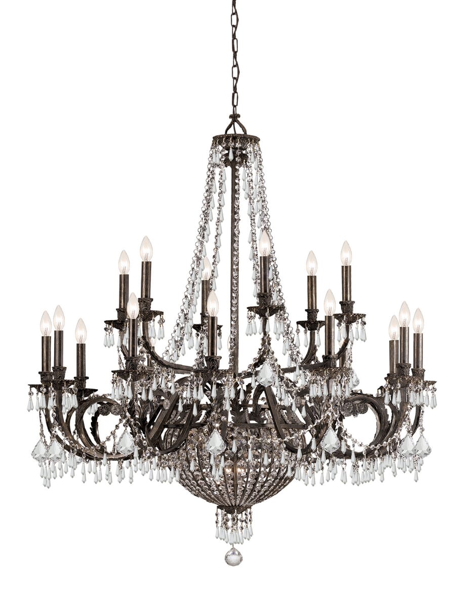 Crystorama Vanderbilt 23-Light 51" Traditional Chandelier in English Bronze with Clear Hand Cut Crystals