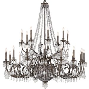 Crystorama Vanderbilt 29-Light 67" Traditional Chandelier in English Bronze with Clear Hand Cut Crystals