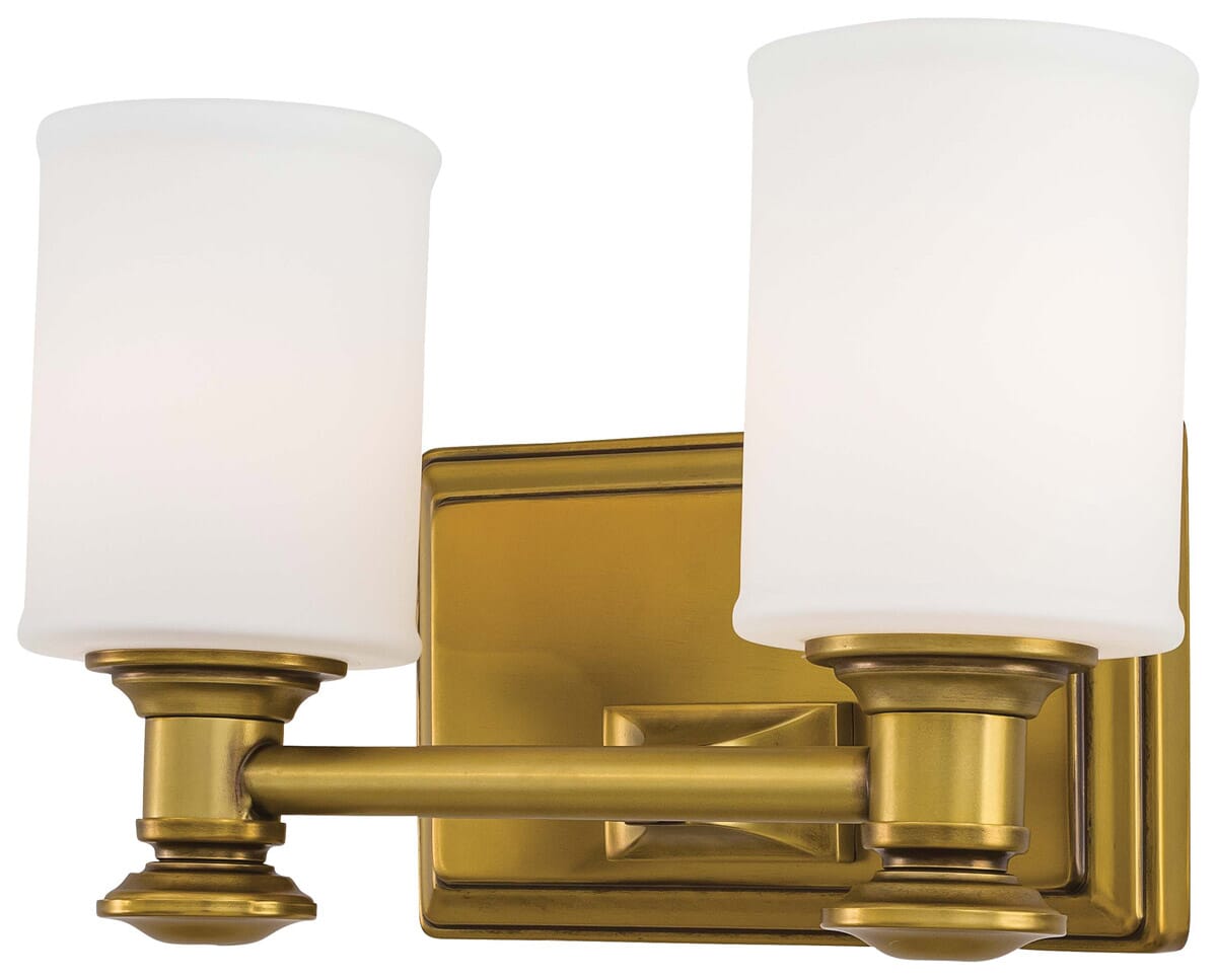 Minka Lavery Harbour Point 2-Light Bathroom Vanity Light in Liberty Gold