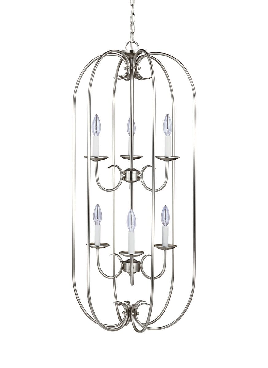 Sea Gull Holman 6-Light Foyer Light in Brushed Nickel