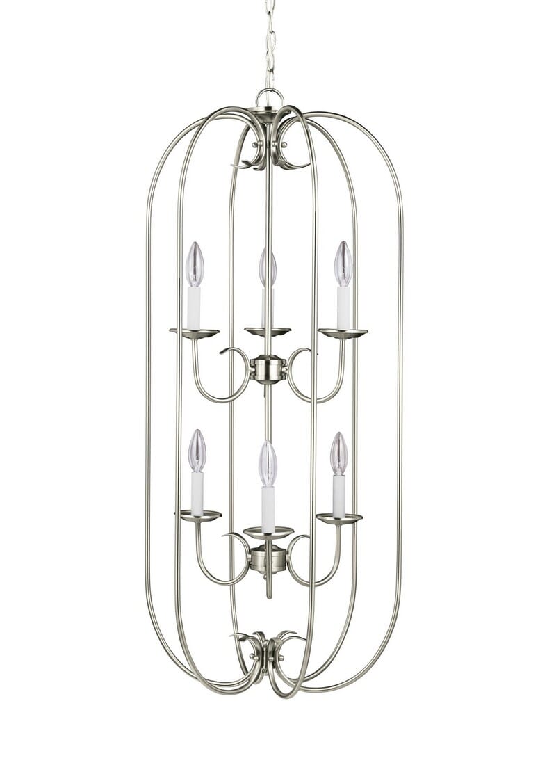 Sea Gull Holman 6-Light Foyer Light in Brushed Nickel