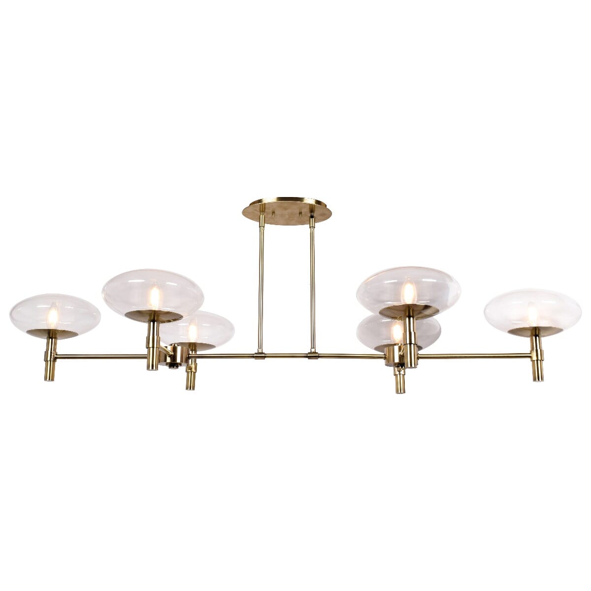 Access Grand 6-Light 25" Contemporary Chandelier in Brushed Brass