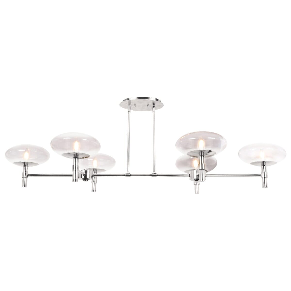 Access Grand 6-Light 25" Contemporary Chandelier in Brushed Steel