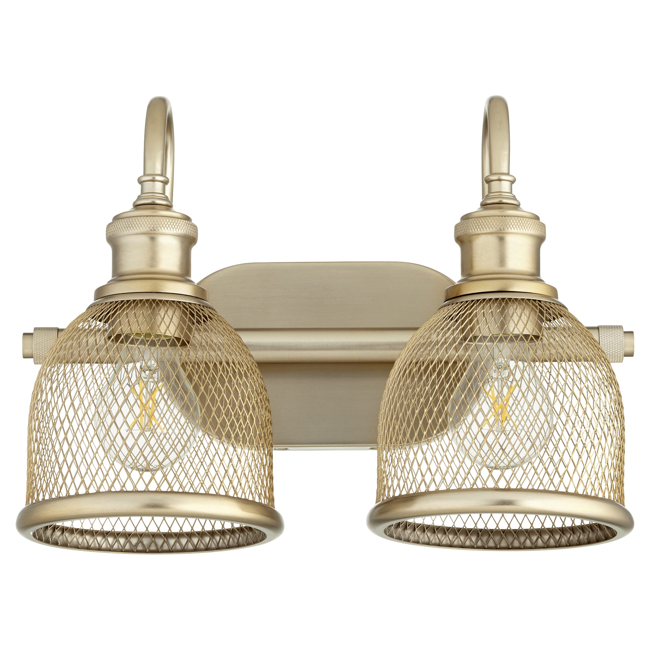 Quorum Omni 2-Light 11" Bathroom Vanity Light in Aged Brass