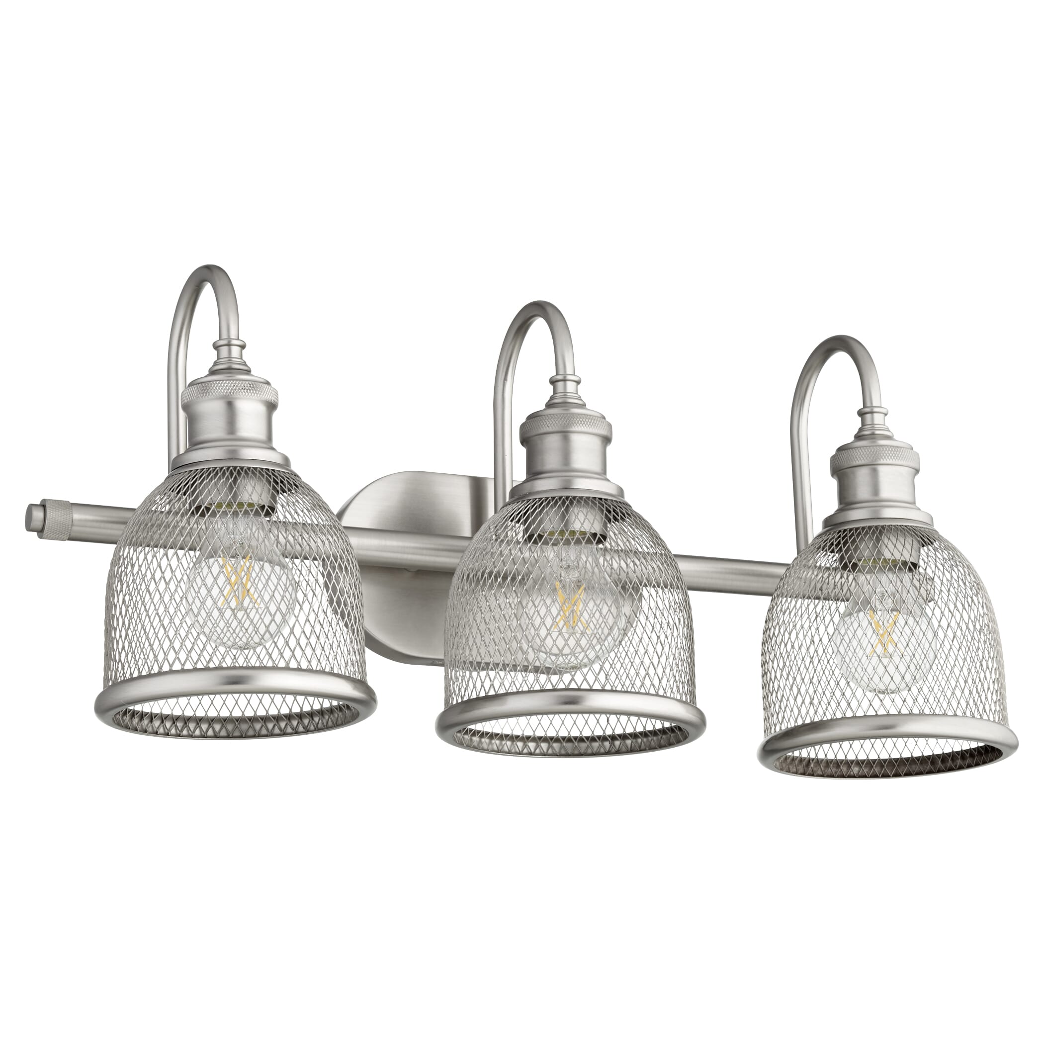 Quorum Omni 3-Light 11" Bathroom Vanity Light in Satin Nickel