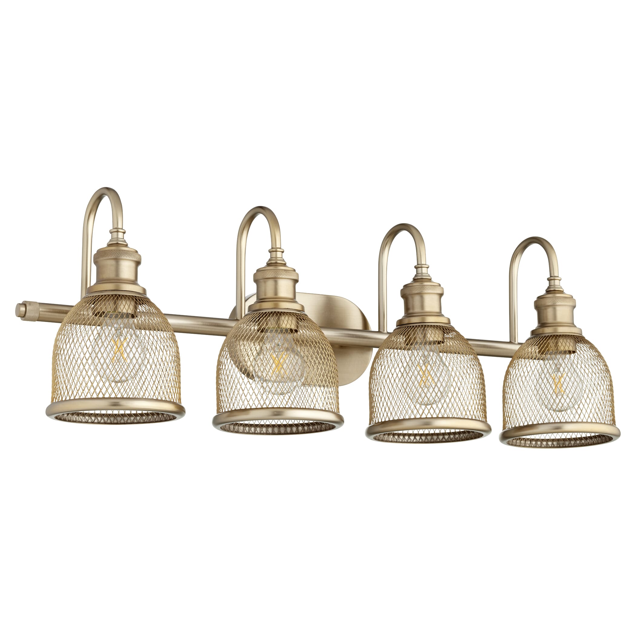 Quorum Omni 4-Light 11" Bathroom Vanity Light in Aged Brass