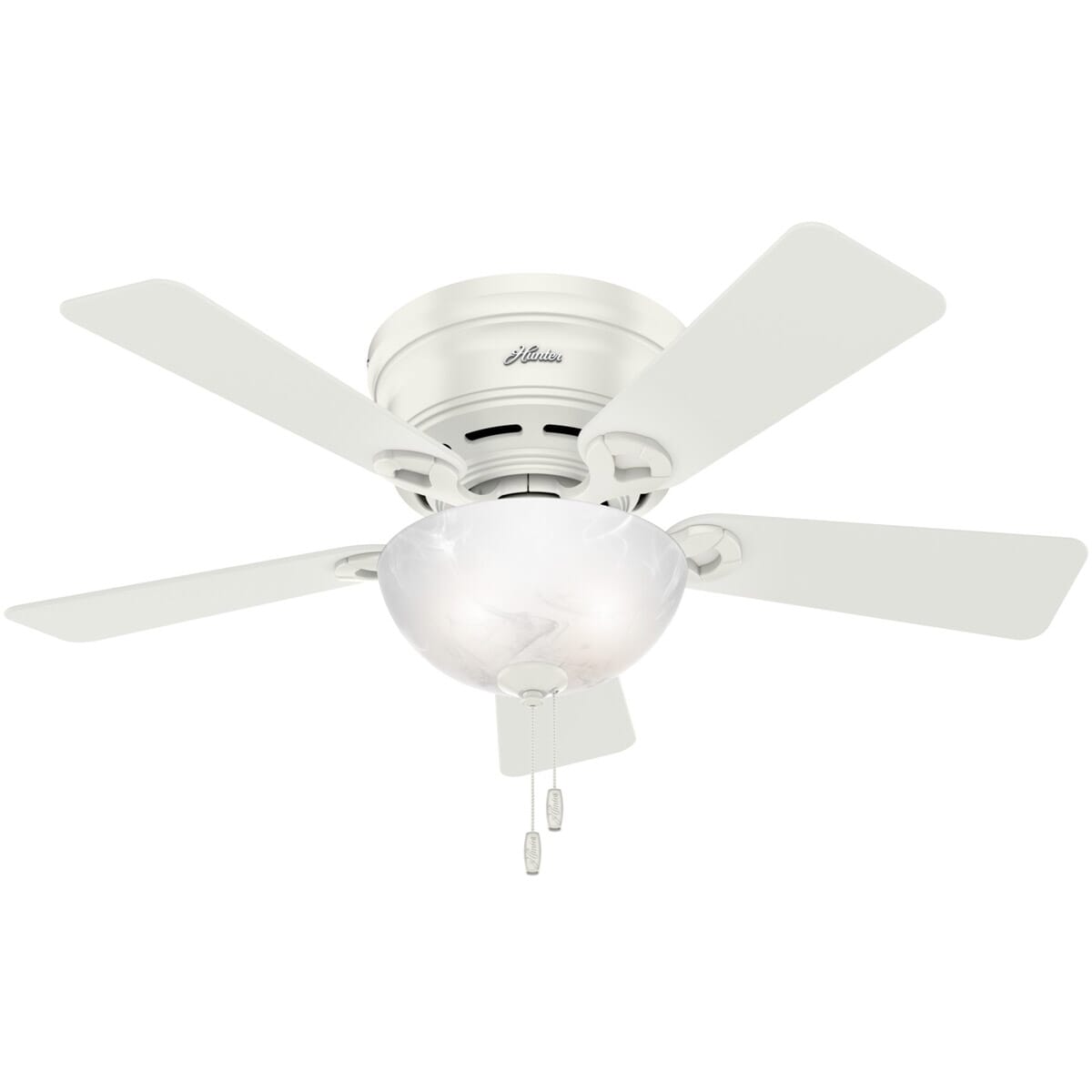 Hunter Haskell 42" 2-Light Ceiling Fan in Fresh White