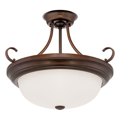 Millennium Lighting 5000 Series 3-Light Semi-Flush in Rubbed Bronze