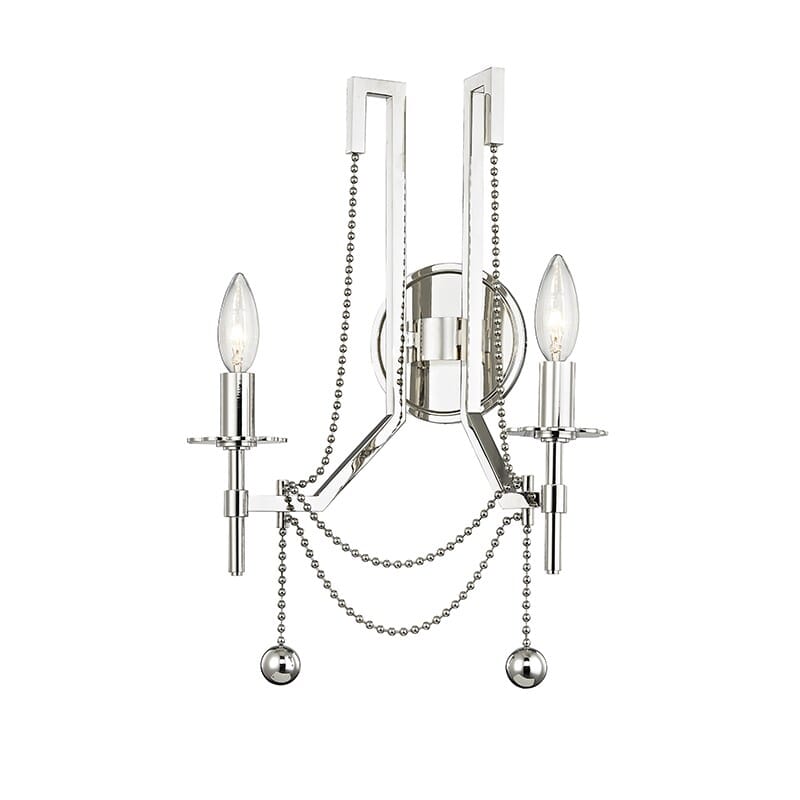 Hudson Valley Zariah by Corey Damen Jenkins 2-Light Wall Sconce in Polished Nickel