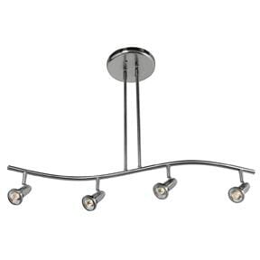 Access Cobra 4-Light Track Lighting in Brushed Steel