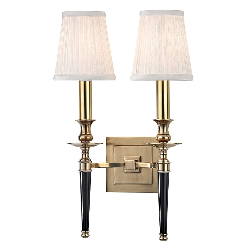 Hudson Valley Salina 2-Light 17" Wall Sconce in Aged Brass