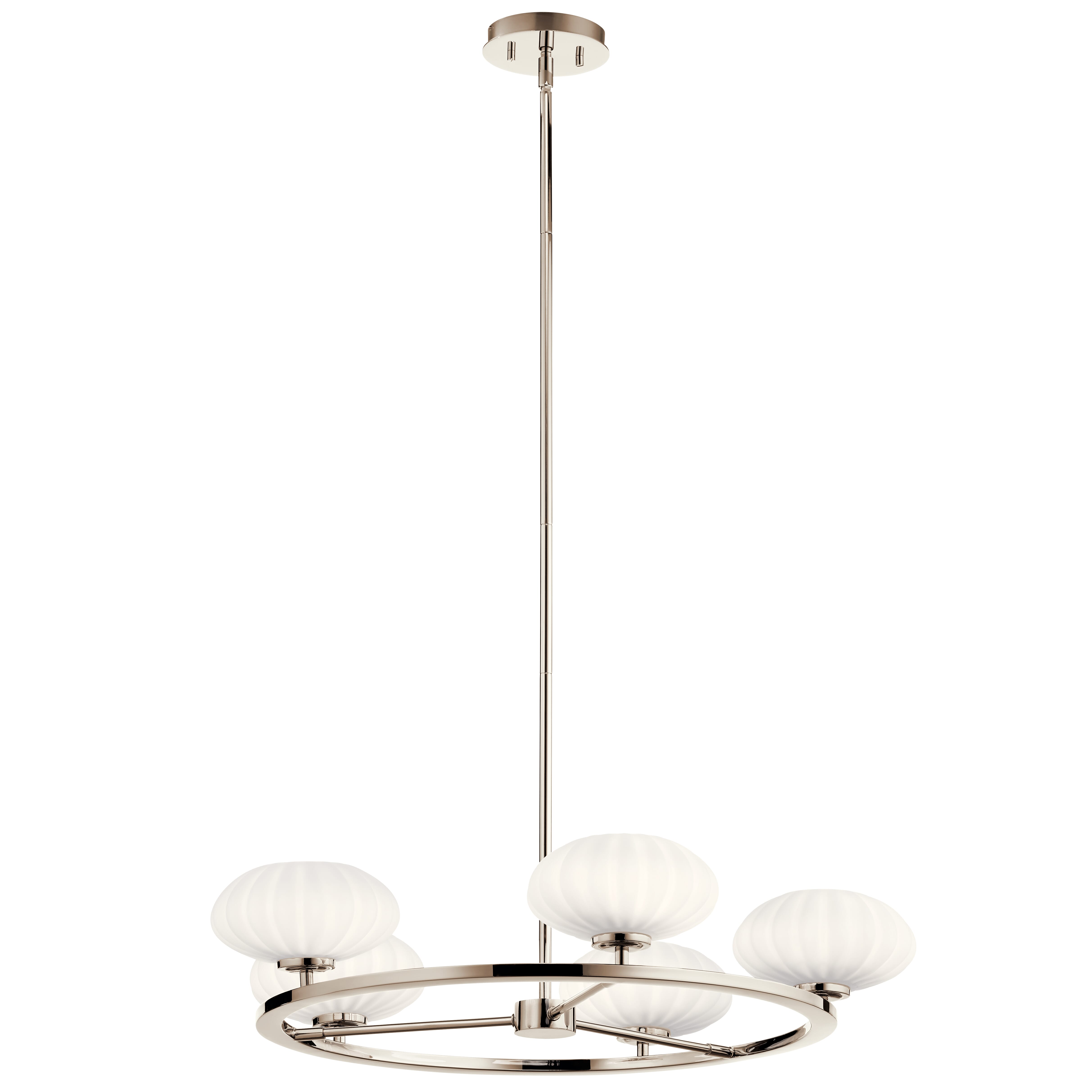 Kichler Pim 6-Light Contemporary Chandelier in Polished Nickel