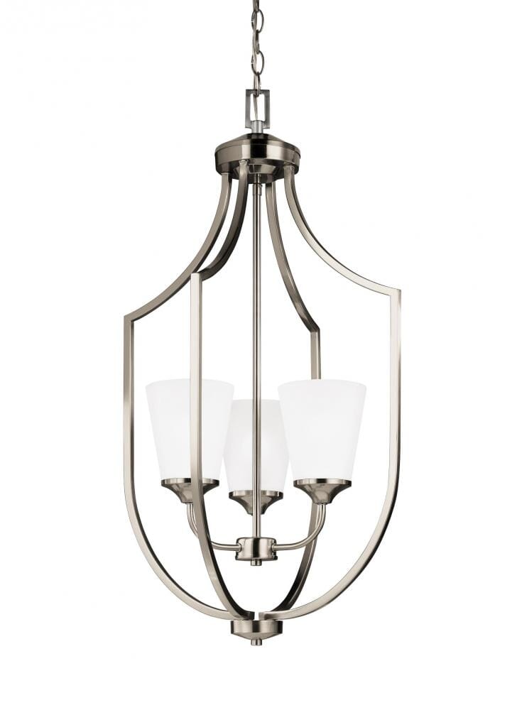 Sea Gull Hanford 3-Light Foyer Light in Brushed Nickel