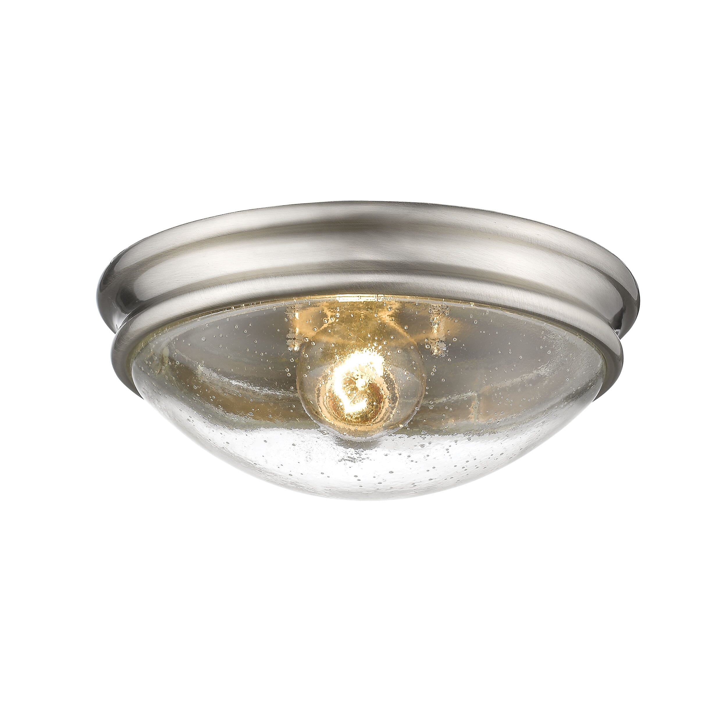 Millennium Seeded Glass Ceiling Light in Brushed Nickel