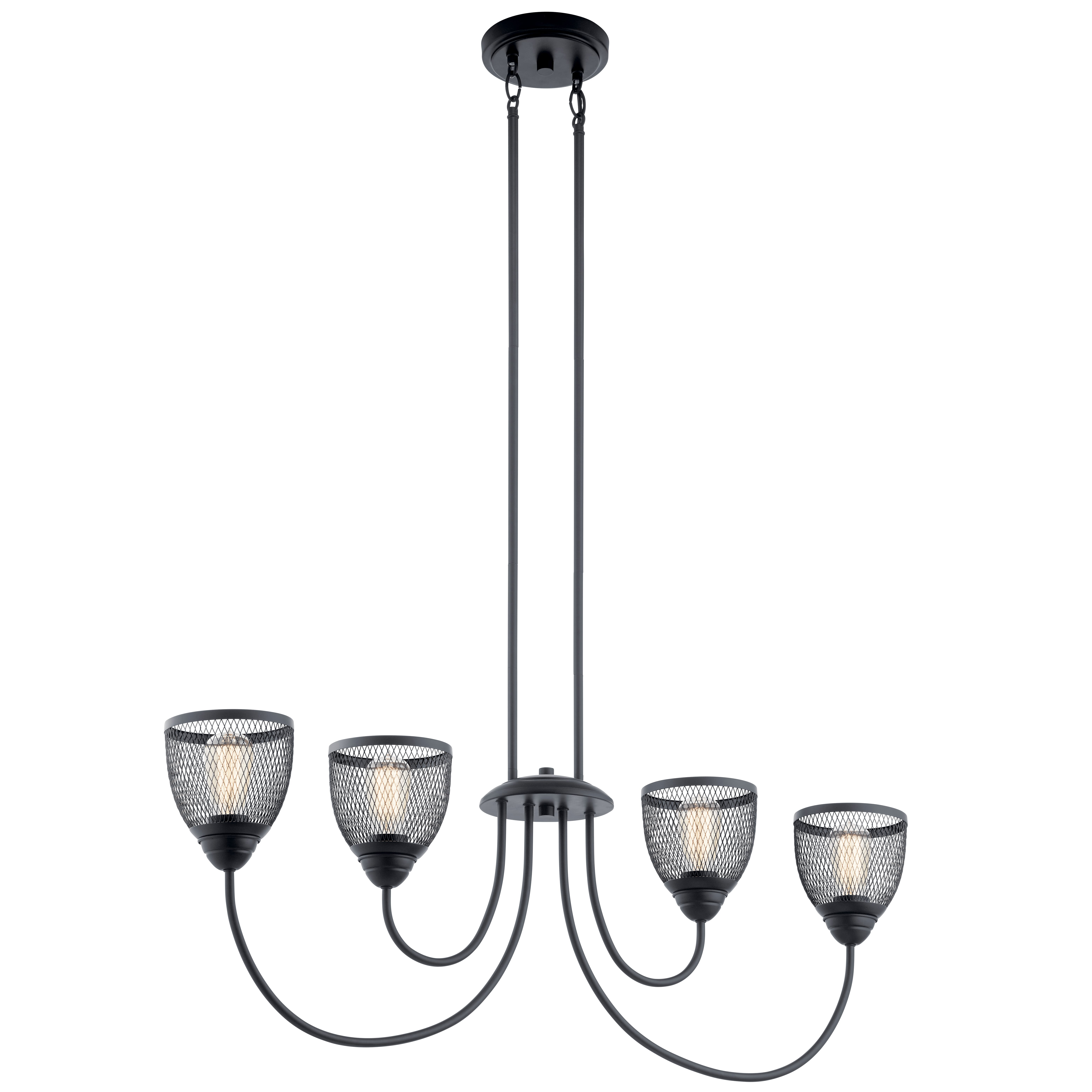 Kichler Voclain 4-Light Industrial Chandelier in Black