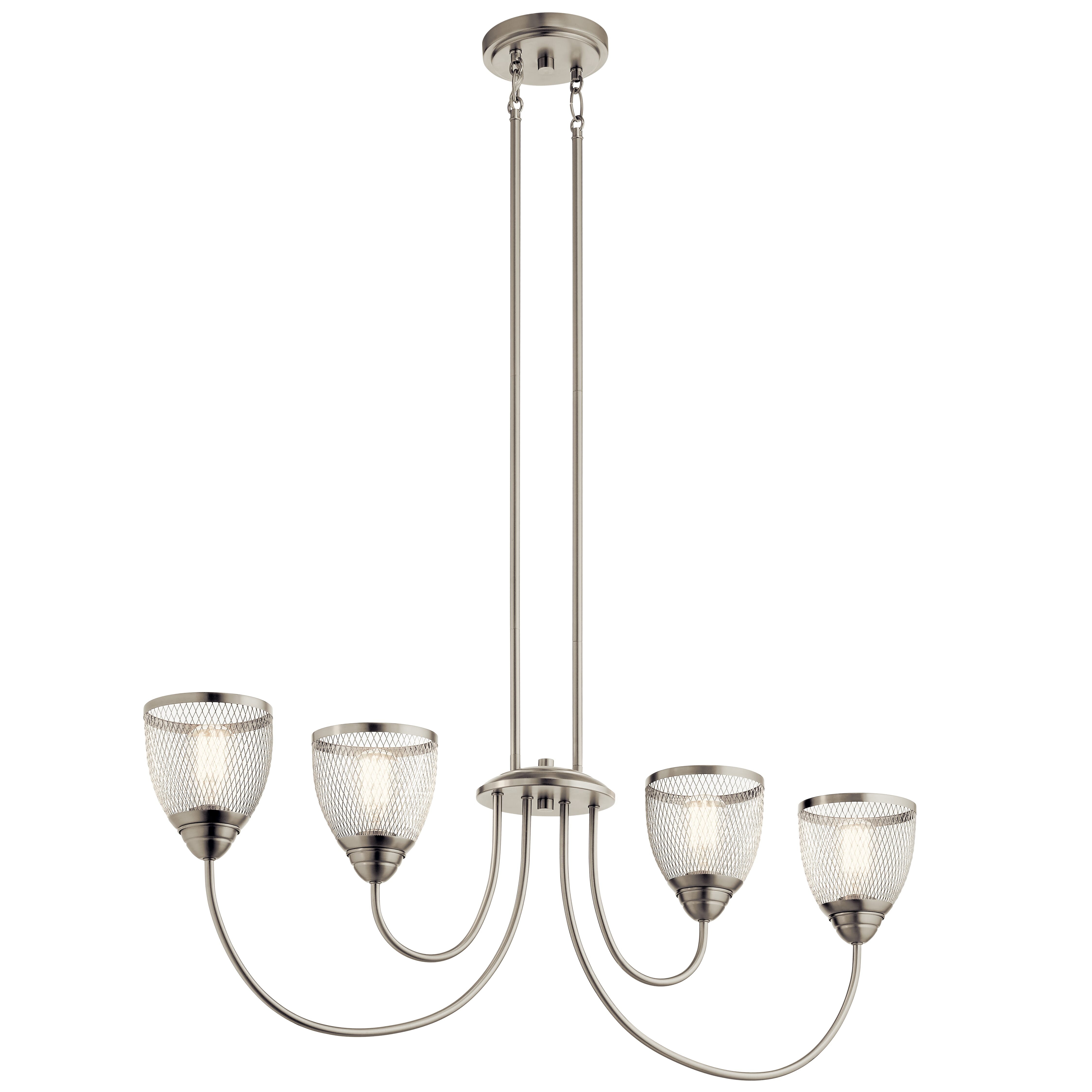 Kichler Voclain 4-Light Industrial Chandelier in Brushed Nickel