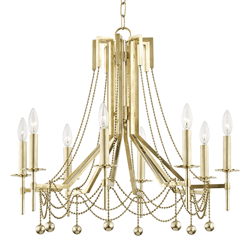 Hudson Valley Zariah by Corey Damen Jenkins 8-Light Chandelier in Aged Brass