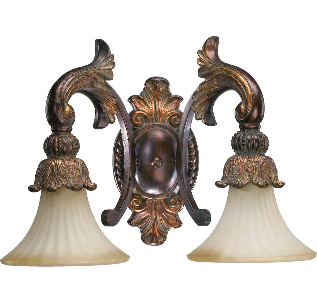 Quorum Madeleine 2-Light 13" Bathroom Vanity Light in Corsican Gold