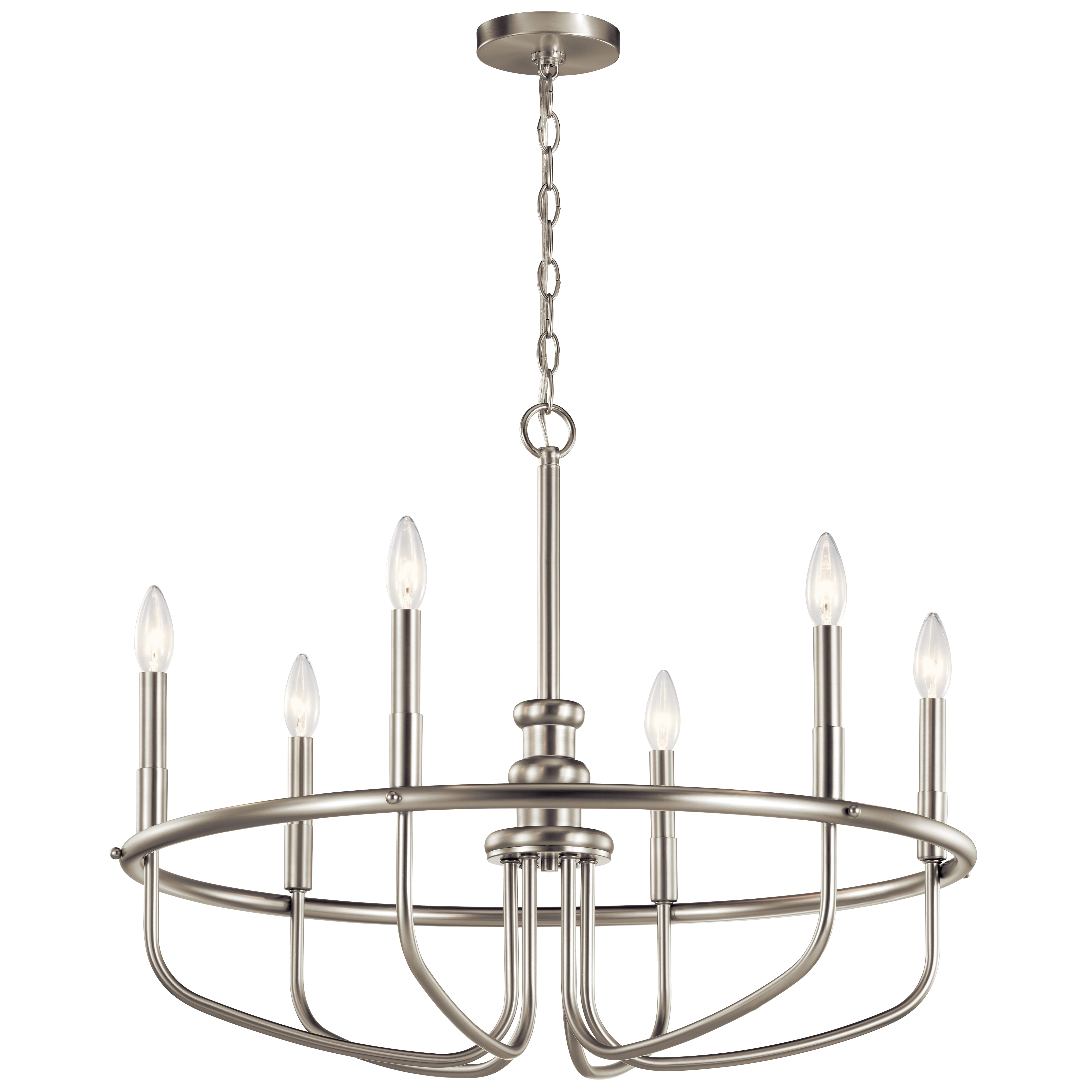 Kichler Capitol Hill 6-Light Traditional Chandelier in Brushed Nickel