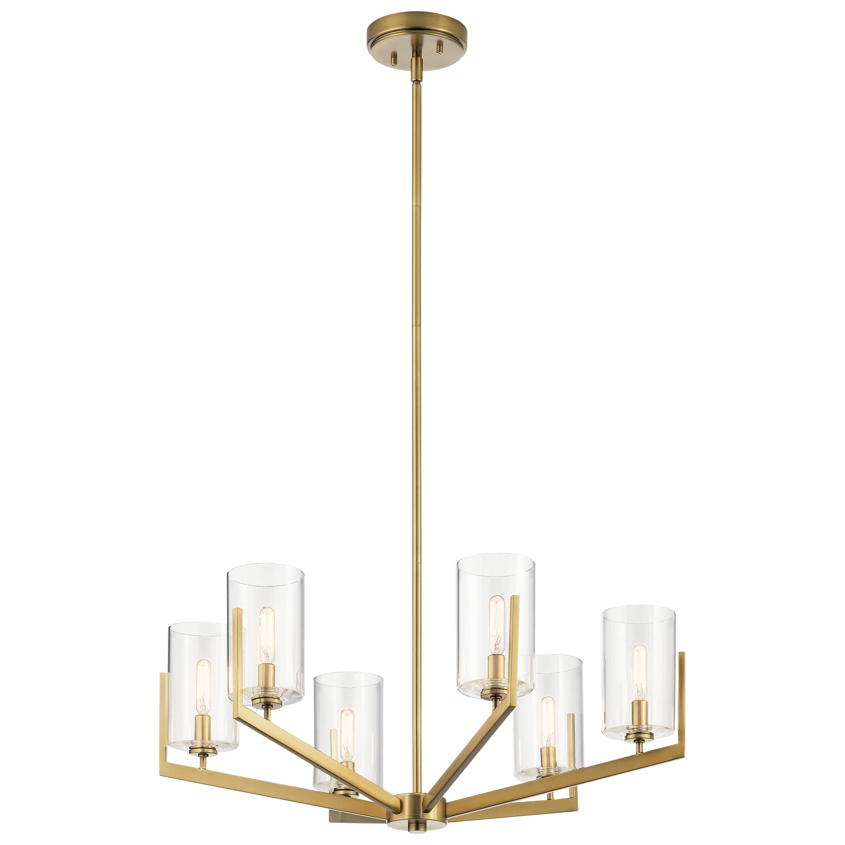 Kichler Nye 6-Light Transitional Chandelier in Brushed Natural Brass