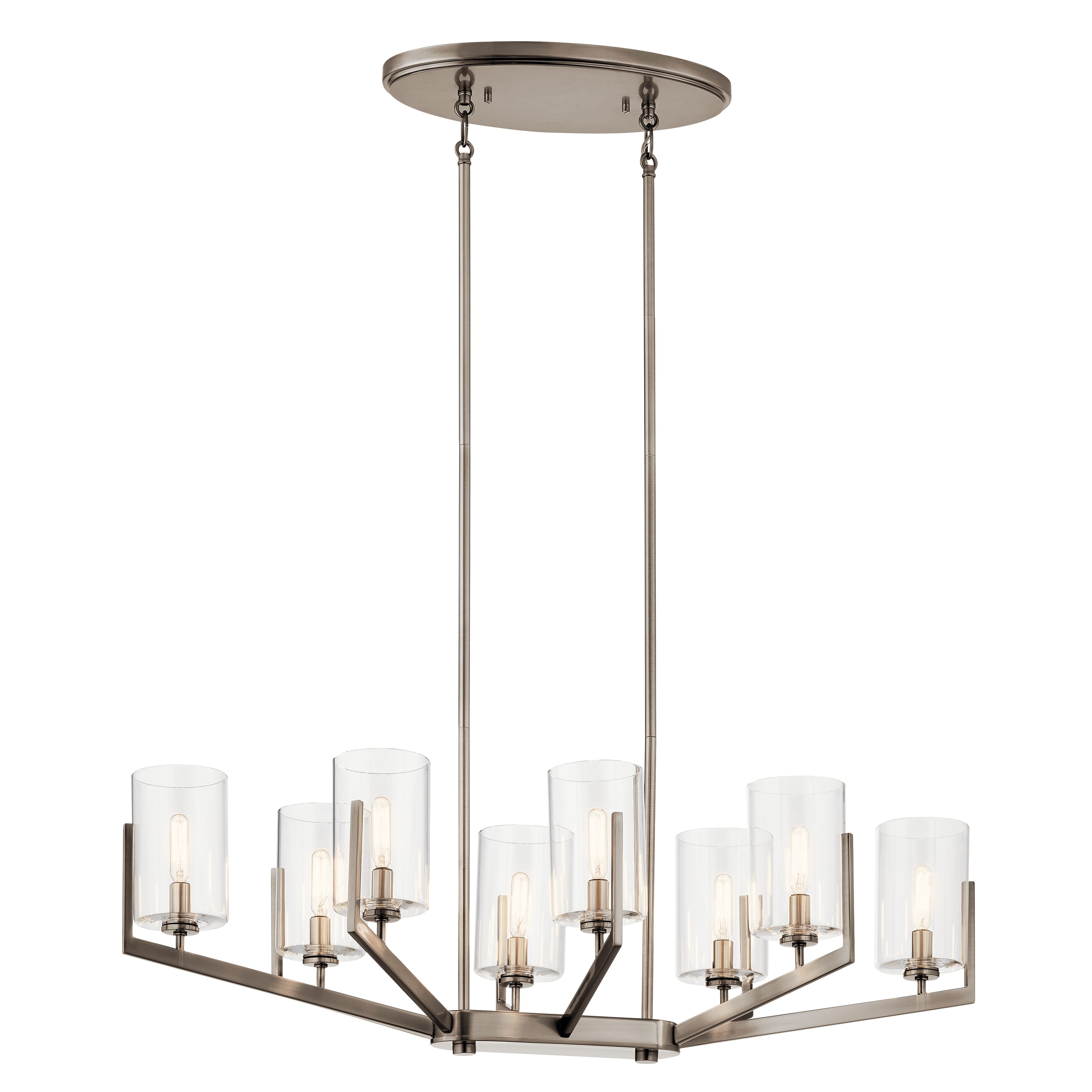 Kichler Nye 8-Light Transitional Chandelier in Classic Pewter