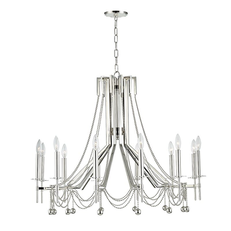 Hudson Valley Zariah by Corey Damen Jenkins 12-Light Chandelier in Polished Nickel