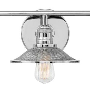 Hinkley Rigby Retro 3-Light Bathroom Vanity Light in Polished Nickel