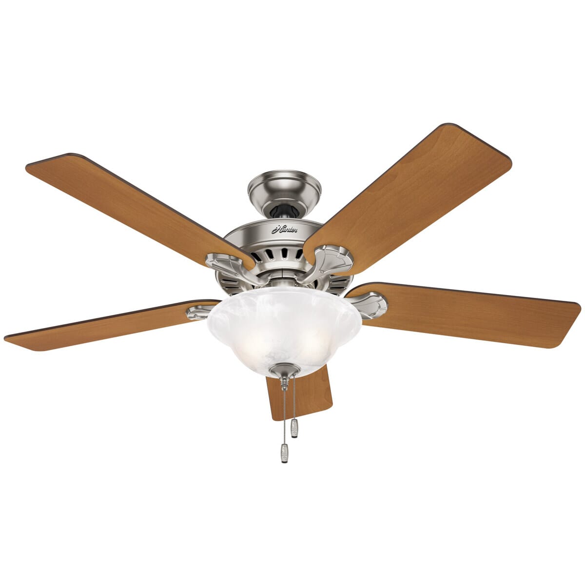 Hunter Buchanan 52" 2-Light Ceiling Fan in Brushed Nickel