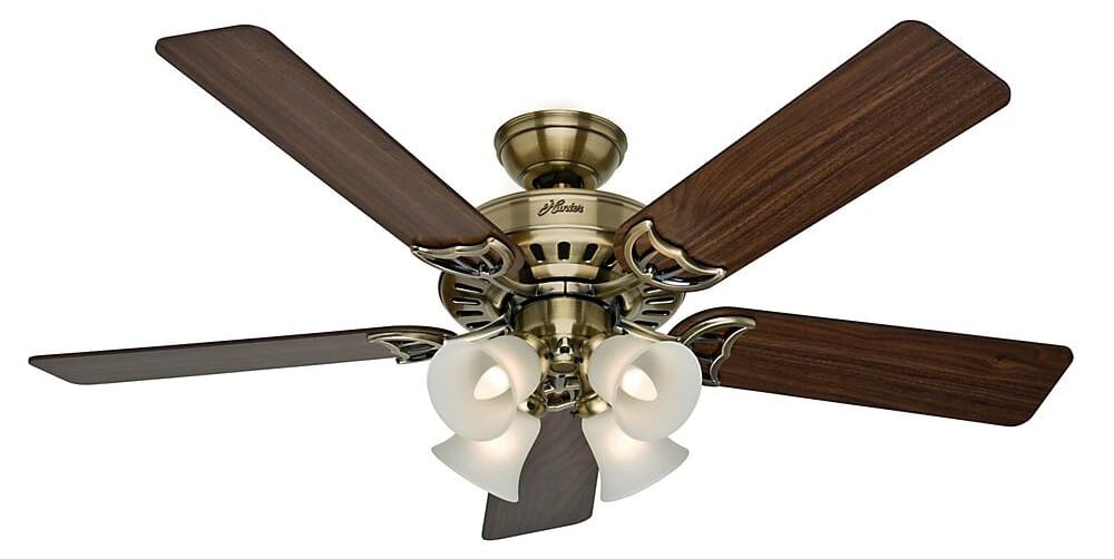 Hunter Studio Series 4-Light 52" Indoor Ceiling Fan in Antique Brass