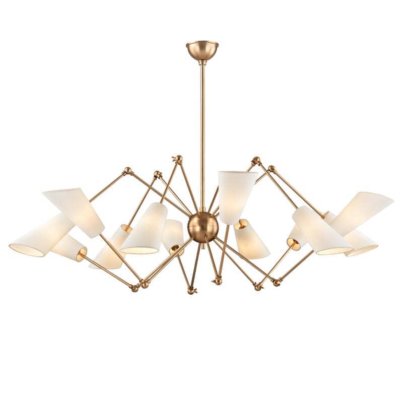 Hudson Valley Buckingham 12-Light Chandelier in Aged Brass